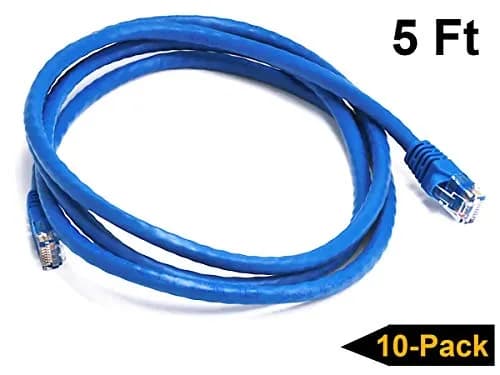iMBAPrice Cat6 Ethernet Network Patch Cable RJ45 1.52m (5 ft) Blue | 10Gbps Gigabit Speed thumbnail 2