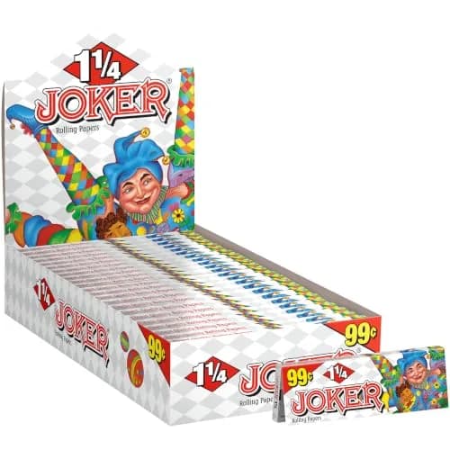 Joker Premium 1 1/4" Rolling Papers | Classic French White Sheets, 576 Leaves, Slow Burning thumbnail 4