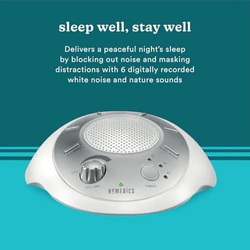 Homedics SoundSleep White Noise Machine, Silver, 6 Sounds | Portable Travel Size thumbnail 4