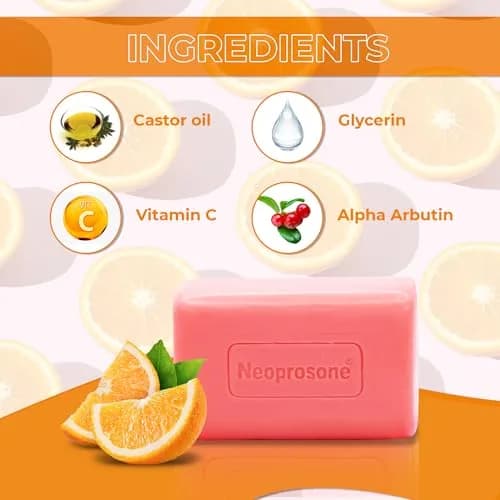 Neoprosone Skin Brightening Turmeric Soap 200g (7oz) | Exfoliating Bar for Dark Spots & All Skin Types thumbnail 2