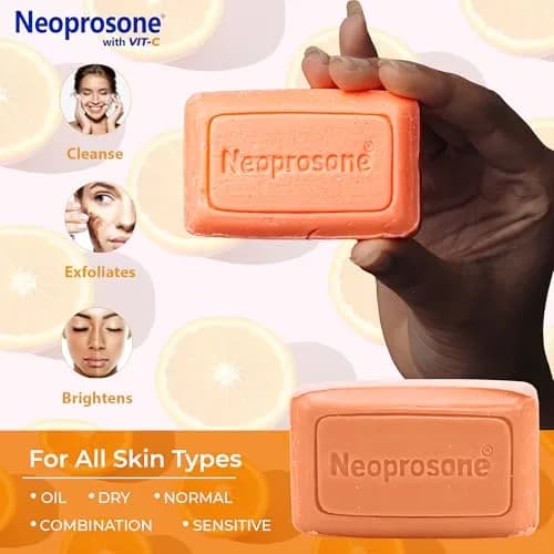 Neoprosone Skin Brightening Soap 80 g (2.82 oz) | Fade Dark Spots on Knees, Elbows, Face, Private Areas with Vitamin C & Castor Oil thumbnail 5