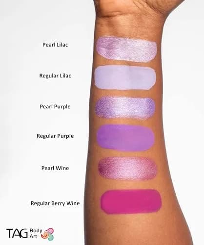 TAG Pearl Purple Face and Body Paint 32gm (1.13 oz) | Metallic Sheen for Line Work thumbnail 5