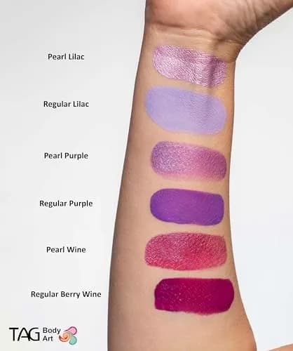TAG Pearl Purple Face and Body Paint 32gm (1.13 oz) | Metallic Sheen for Line Work thumbnail 6