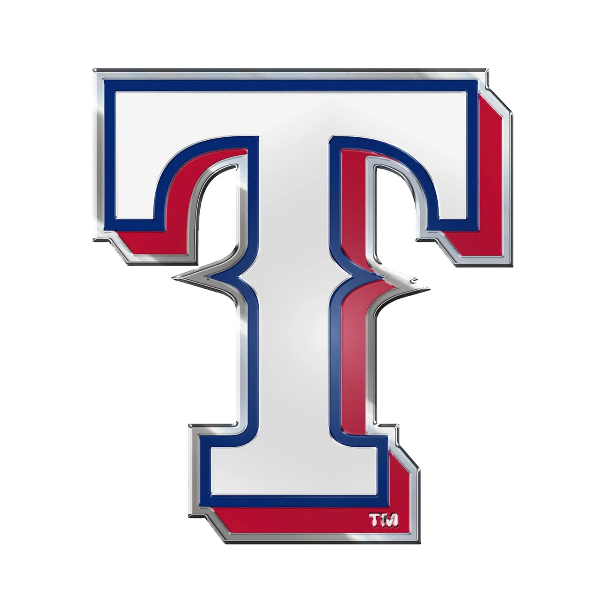FANMATS MLB Texas Rangers Embossed Color Emblem 3.25” x 3.25” | Vibrant 3D Aluminum Vehicle Emblem with Auto Adhesive