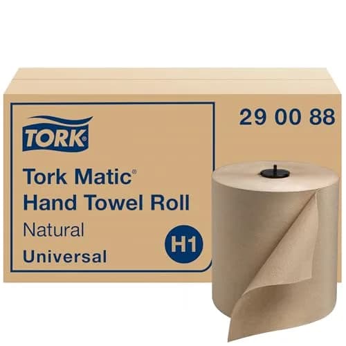 Tork Matic Paper Hand Towel Roll Natural H1, 6 Rolls x 700 ft | Eco-Friendly Recycled Fiber - main product image