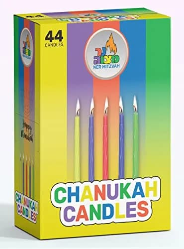 Ner Mitzvah Colorful Chanukah Candles 6-Pack - Standard Size Fits Most Menorahs - Premium Quality Wax - Assorted Colors thumbnail 4
