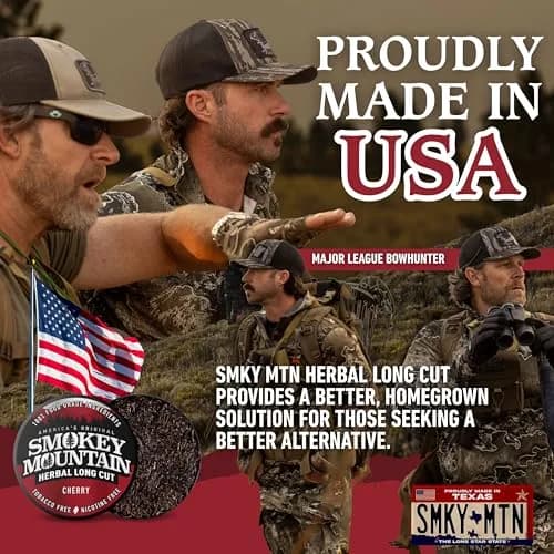 Smokey Mountain Herbal Long Cut Cherry, 5 Can Box | Tobacco-Free Nicotine-Free Herbal Chew thumbnail 7