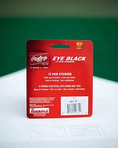 Rawlings Eye Black Adhesive Stickers | Black | 12 Pairs for Athletes thumbnail 4