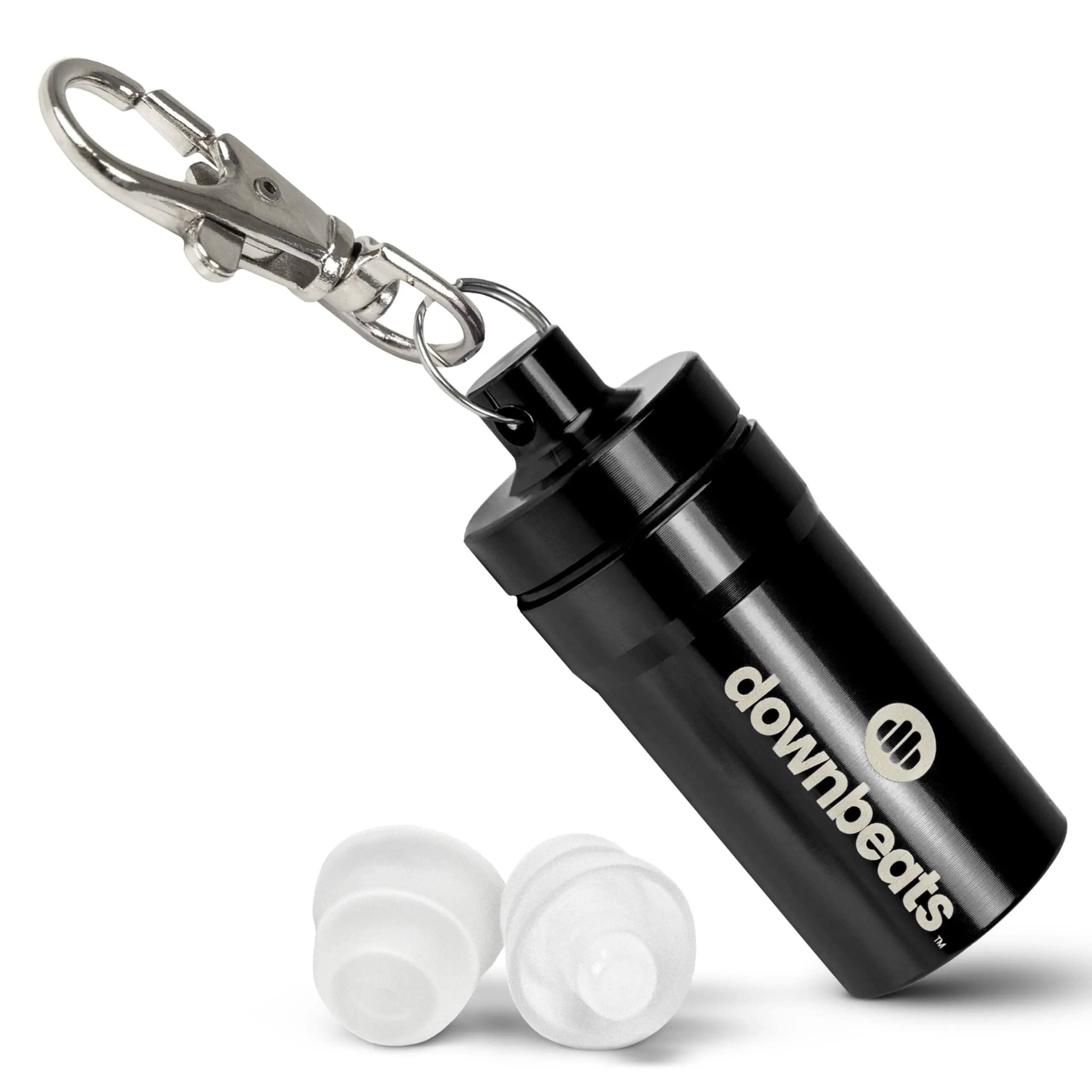DownBeats Clear Earplug High Fidelity Ear Plugs for Concerts, Festivals & Noisy Events - 18dB Noise Reduction with Aluminum Case — Black Case