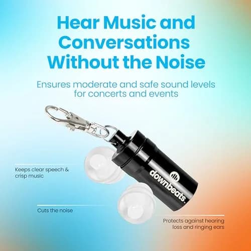 DownBeats Clear Earplug High Fidelity Ear Plugs for Concerts, Festivals & Noisy Events - 18dB Noise Reduction with Aluminum Case thumbnail 4