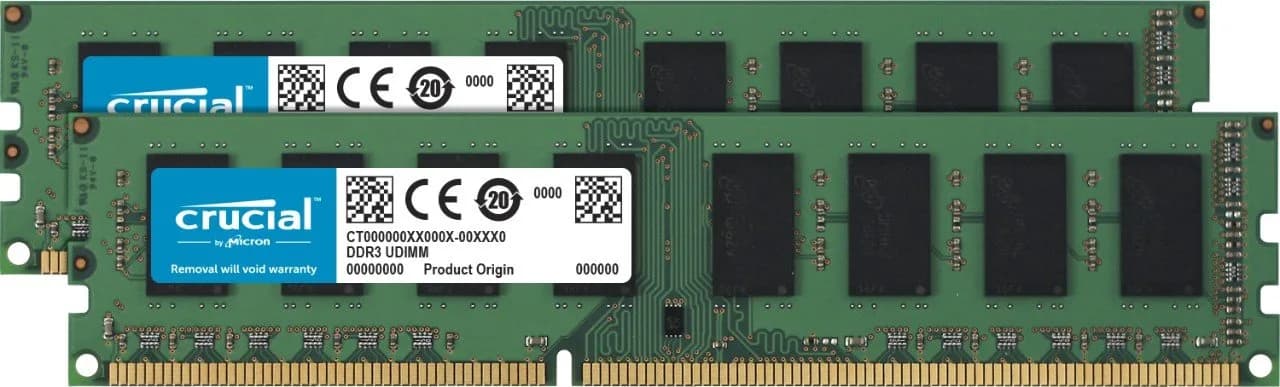 Crucial 8GB Kit (2x4GB) DDR3L 1600 MHz CL11 UDIMM Desktop Memory CT51264BD160B - main product image