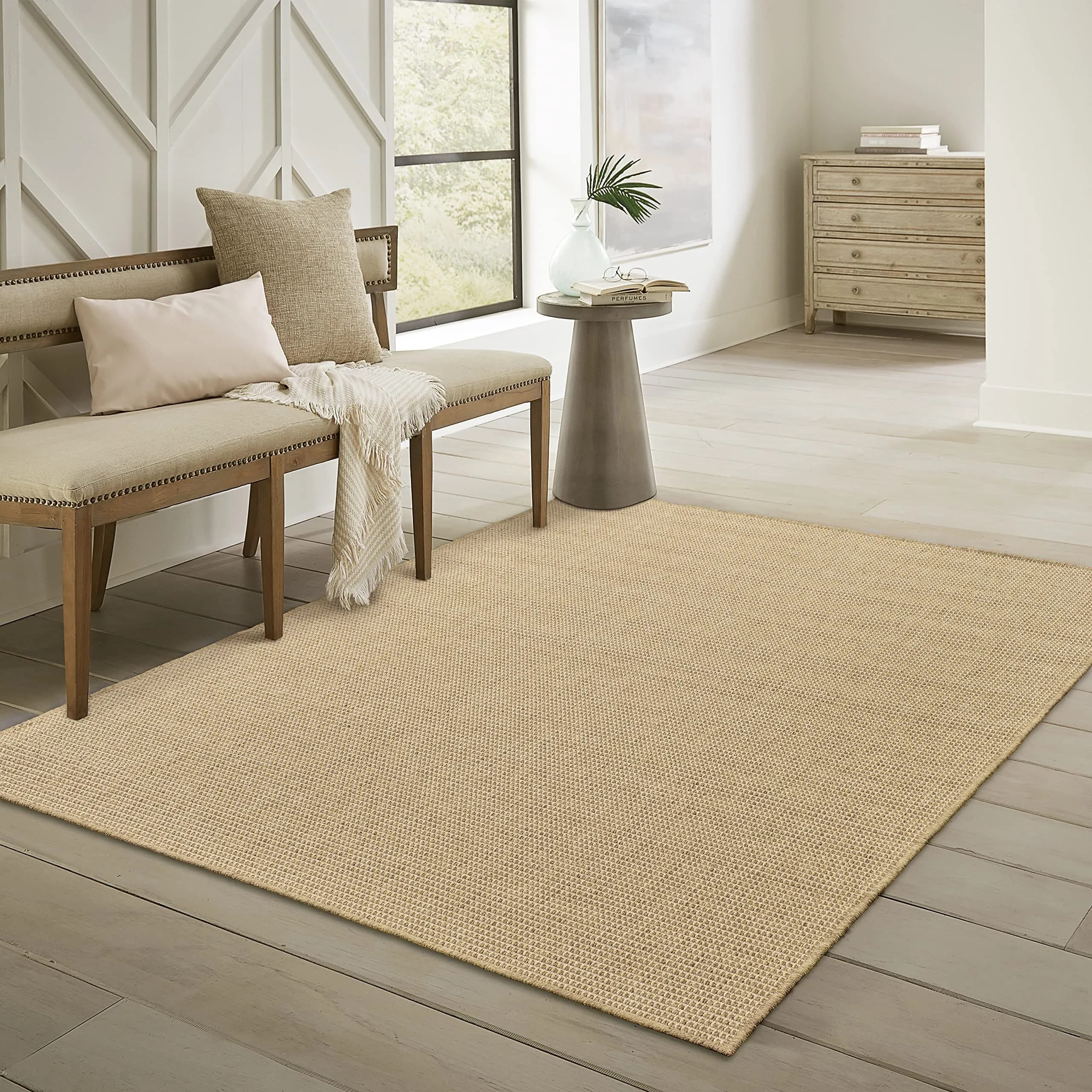 Oriental Weavers Karavia Indoor/Outdoor Rug 7'6" x 5'3" Light Brown | Water & Fade Resistant