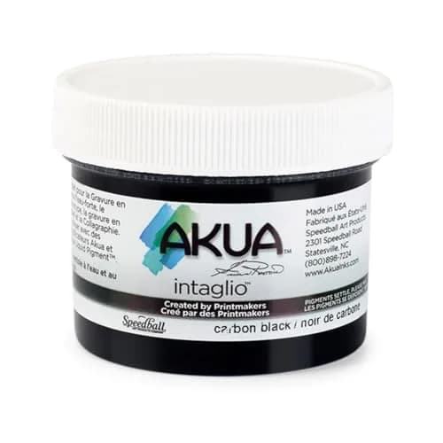 Akua Intaglio Water-Based Ink, Carbon Black, 59ml (2 fl oz) | Printmaking Ink for Etching & Monotype — Carbon Black
