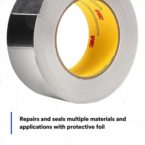 3M Aluminum Foil Tape 3380 Silver 48 mm x 45 m | High-Temperature, Weather-Resistant Sealant thumbnail 4