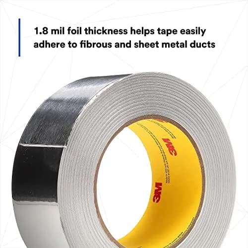3M Aluminum Foil Tape 3380 Silver 48 mm x 45 m | High-Temperature, Weather-Resistant Sealant thumbnail 5