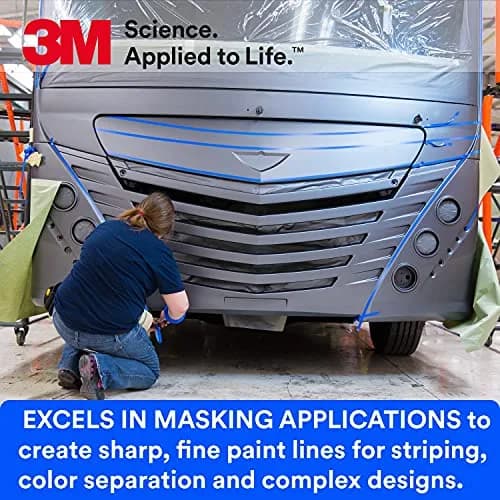 3M Vinyl Tape 471+ 1 in x 36 yd | Fine Line Masking Tape for Painting, Indigo, 1 Roll thumbnail 5