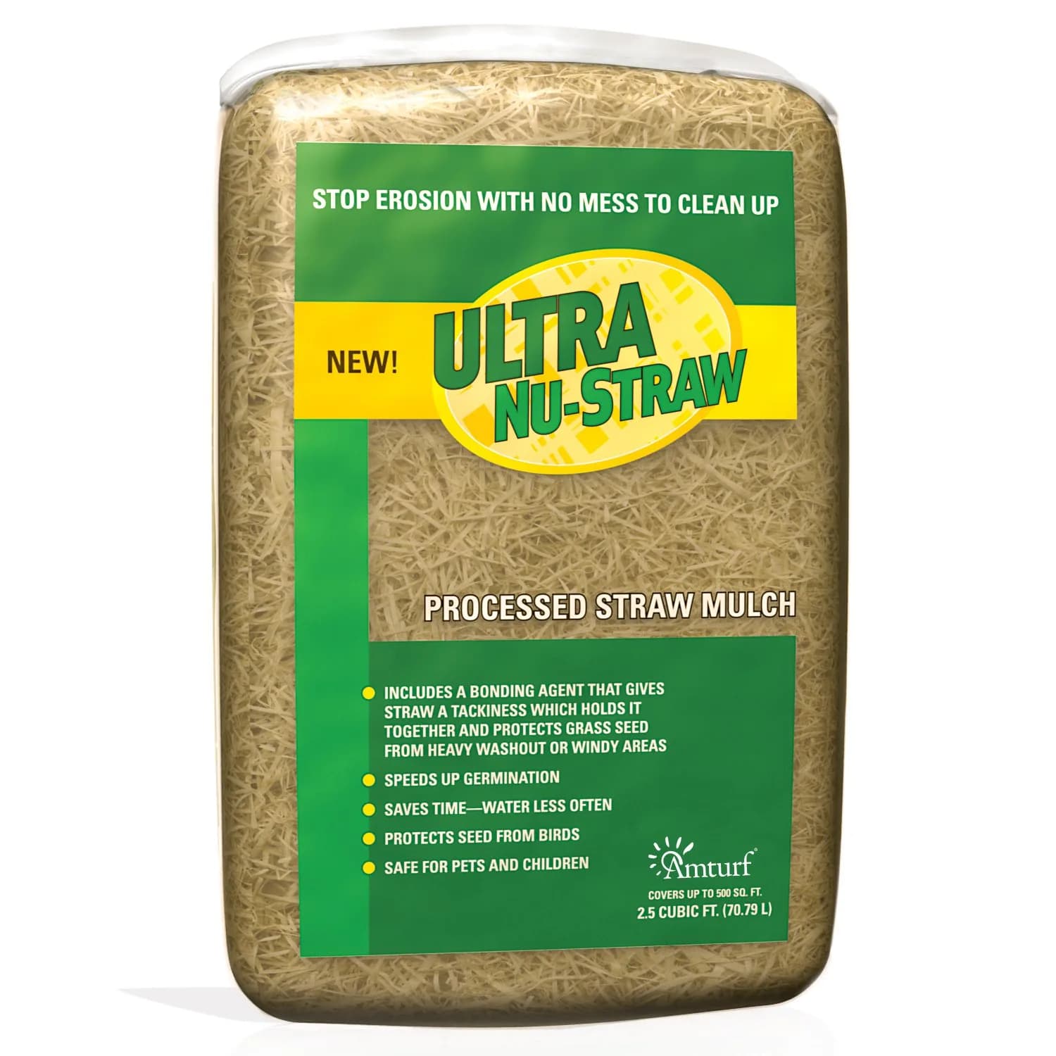Ultra Nu-Straw Mulch Tan 2.5 cu. Ft. Bag | Erosion Protection & Easy Handling — Tan