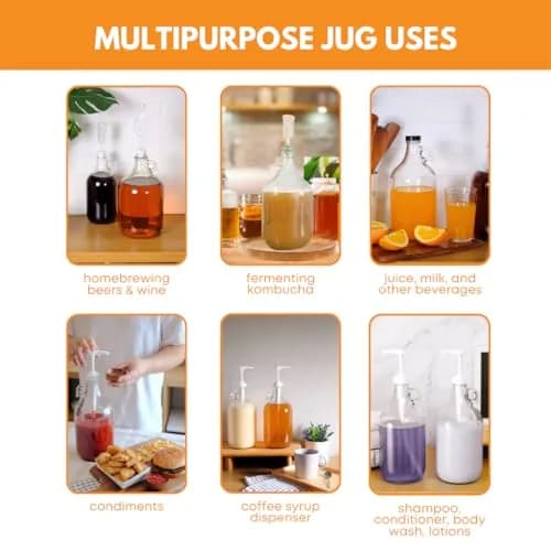 FastRack Glass Water Bottle Includes 38 mm Polyseal Cap 1 gal | Durable, Reusable & Clear thumbnail 3
