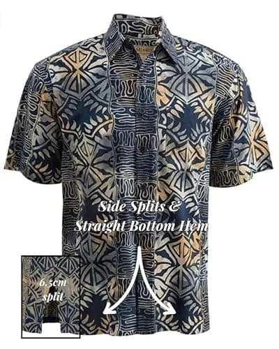 Johari West Geometric Evening Cotton Batik Shirt 2xL | Hand Printed, Naturally Pre-Shrunk thumbnail 5