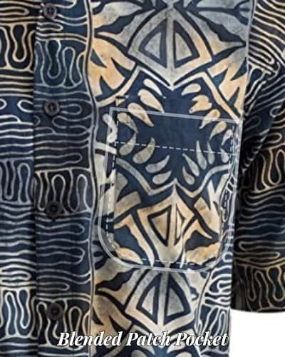 Johari West Geometric Evening Cotton Batik Shirt 2xL | Hand Printed, Naturally Pre-Shrunk thumbnail 4