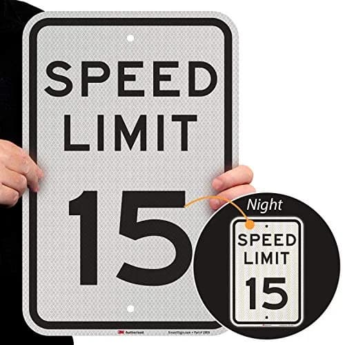 SmartSign Speed Limit 15 Sign | 12" x 18" 3M High Intensity Grade Reflective Aluminum thumbnail 1