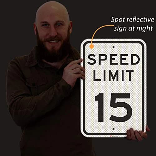 SmartSign Speed Limit 15 Sign | 12" x 18" 3M High Intensity Grade Reflective Aluminum thumbnail 2
