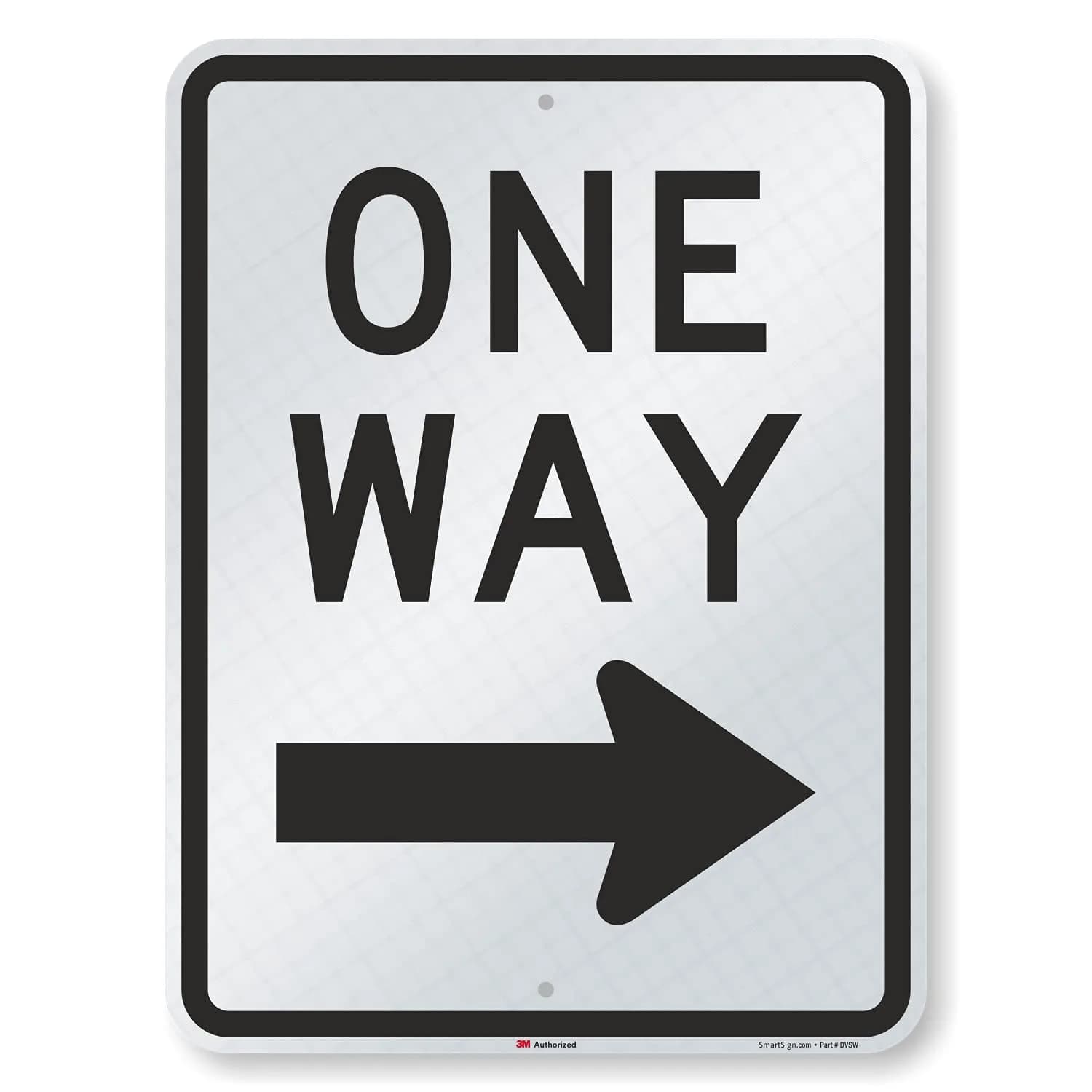 SmartSign MUTCD R6-2R 3M Engineer Grade Reflective Sign, Legend "One Way" with Right Arrow, 24" x 18" - main product image