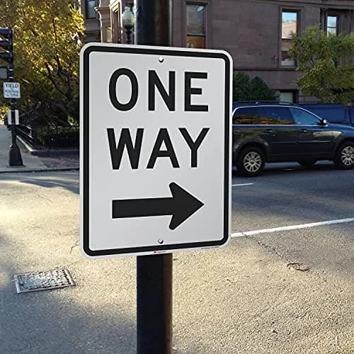 SmartSign MUTCD R6-2R 3M Engineer Grade Reflective Sign, Legend "One Way" with Right Arrow, 24" x 18" thumbnail 3