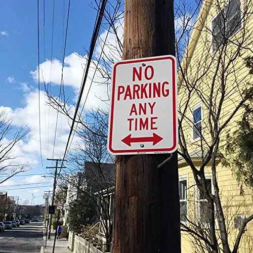 SmartSign No Parking Any Time Sign 12" x 18" Aluminum Reflective Industry Grade thumbnail 3