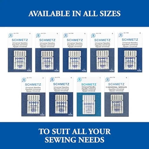SCHMETZ Universal Sewing Machine Needles - Size 90/14 | Versatile & Durable for All Fabrics thumbnail 8