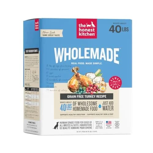 The Honest Kitchen Wholemade Grain Free Turkey Recipe Dehydrated Dog Food 10 lb (4.54 kg) | Supports Digestion & Coat thumbnail 1
