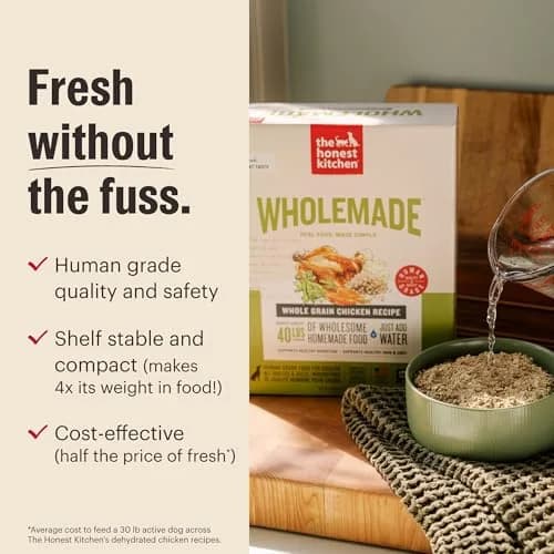 The Honest Kitchen Wholemade Grain Free Beef Recipe Dehydrated Dog Food 10 lb (4.54 kg) | Makes 40 lbs of Wholesome Food thumbnail 5