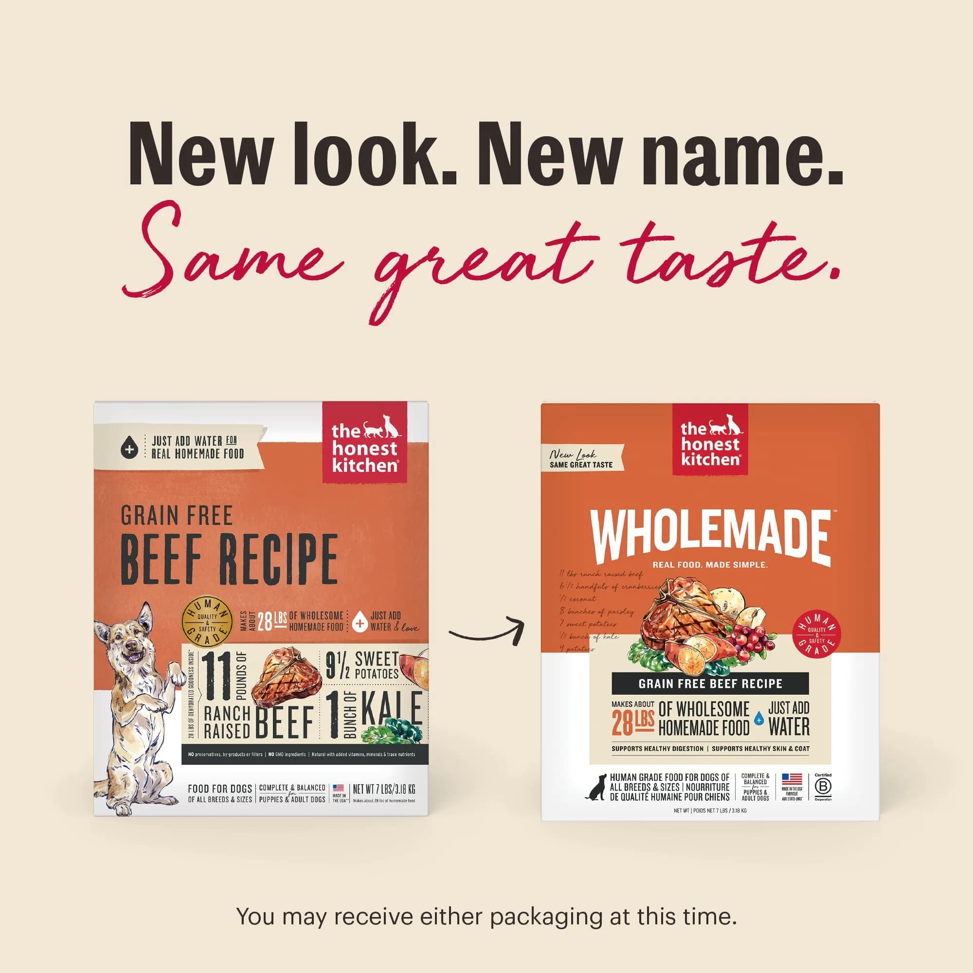 The Honest Kitchen Wholemade Grain Free Beef Recipe Dehydrated Dog Food 10 lb (4.54 kg) | Makes 40 lbs of Wholesome Food - view 2