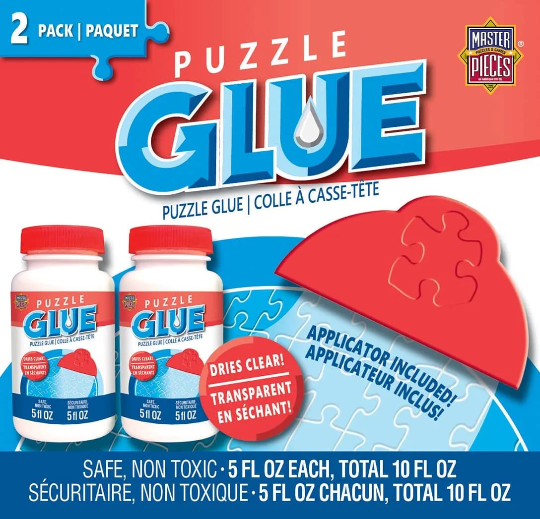 MasterPieces Clear Puzzle Glue 2 Pack 10 fl oz (295 ml) | USA-Imported Adhesive for Jigsaw Puzzles — with Applicator