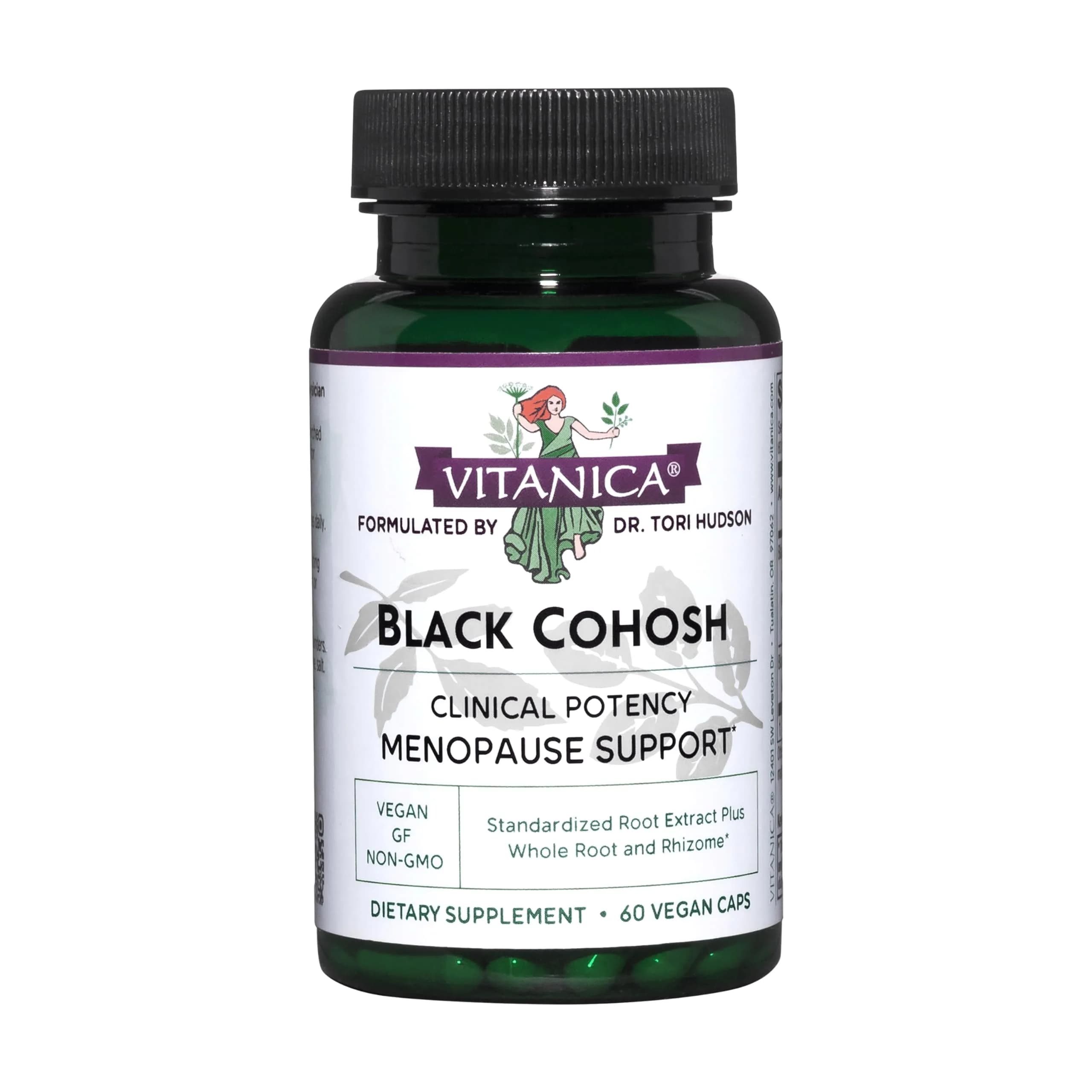 Vitanica Black Cohosh from Root & Rhizome Extract, Vegan, 60 Capsules | Menopause Support for Women - main product image