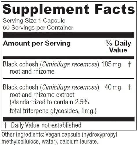 Vitanica Black Cohosh from Root & Rhizome Extract, Vegan, 60 Capsules | Menopause Support for Women thumbnail 2