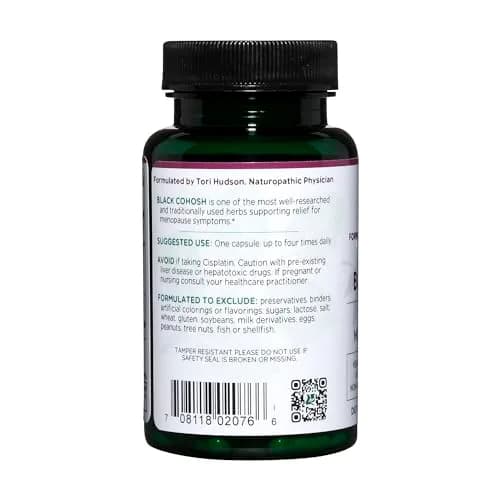 Vitanica Black Cohosh from Root & Rhizome Extract, Vegan, 60 Capsules | Menopause Support for Women thumbnail 3