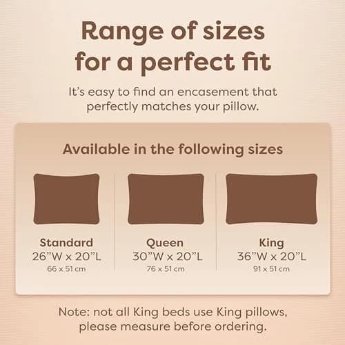 Hospitology Products Zippered Pillow Encasement King Size 91cm (36") x 51cm (20") | Hypoallergenic Waterproof Pillow Protector Set of 2 thumbnail 6