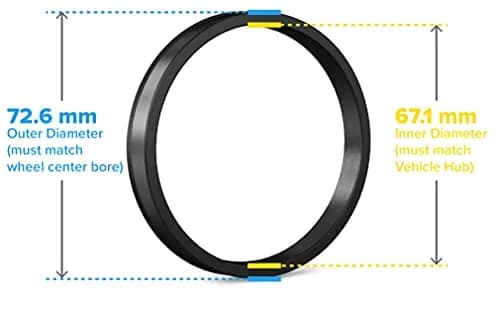 StanceMagic Hubcentric Rings 67.1mm ID to 72.6mm OD | Polycarbonate Wheel Hub Rings (Pack of 4) thumbnail 2