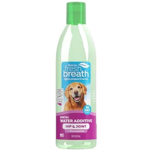 TropiClean Fresh Breath Water Additive for Hip & Joint Support 473ml (16 Fl Oz) | VOHC Accepted Dental Care thumbnail 1