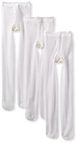Jefferies Socks Girls 4-6 Years White Pantyhose Tights Pack of 3 | Sheer to Waist Special Occasion Hosiery thumbnail 1
