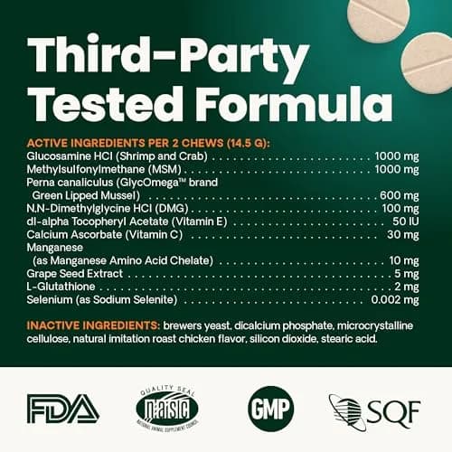 VetriScience Glycoflex 3 Hip and Joint Supplement for Dogs 240 Tablets (2-Pack) | Clinically Proven Canine Joint Support thumbnail 8