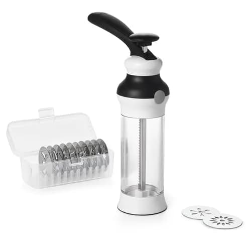 OXO Good Grips 14-Piece Cookie Press Set | Non-Slip Base & 12 Stainless Steel Disks (100) thumbnail 1