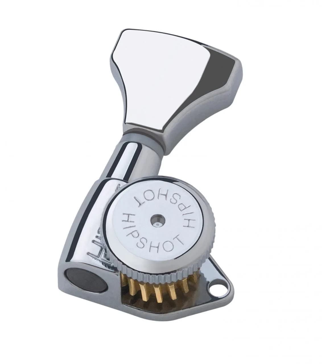 Hipshot Grip-Lock 6 Inline Locking Tuners 21mm Posts | Universal Mounting Plate Included - Chrome — Chrome