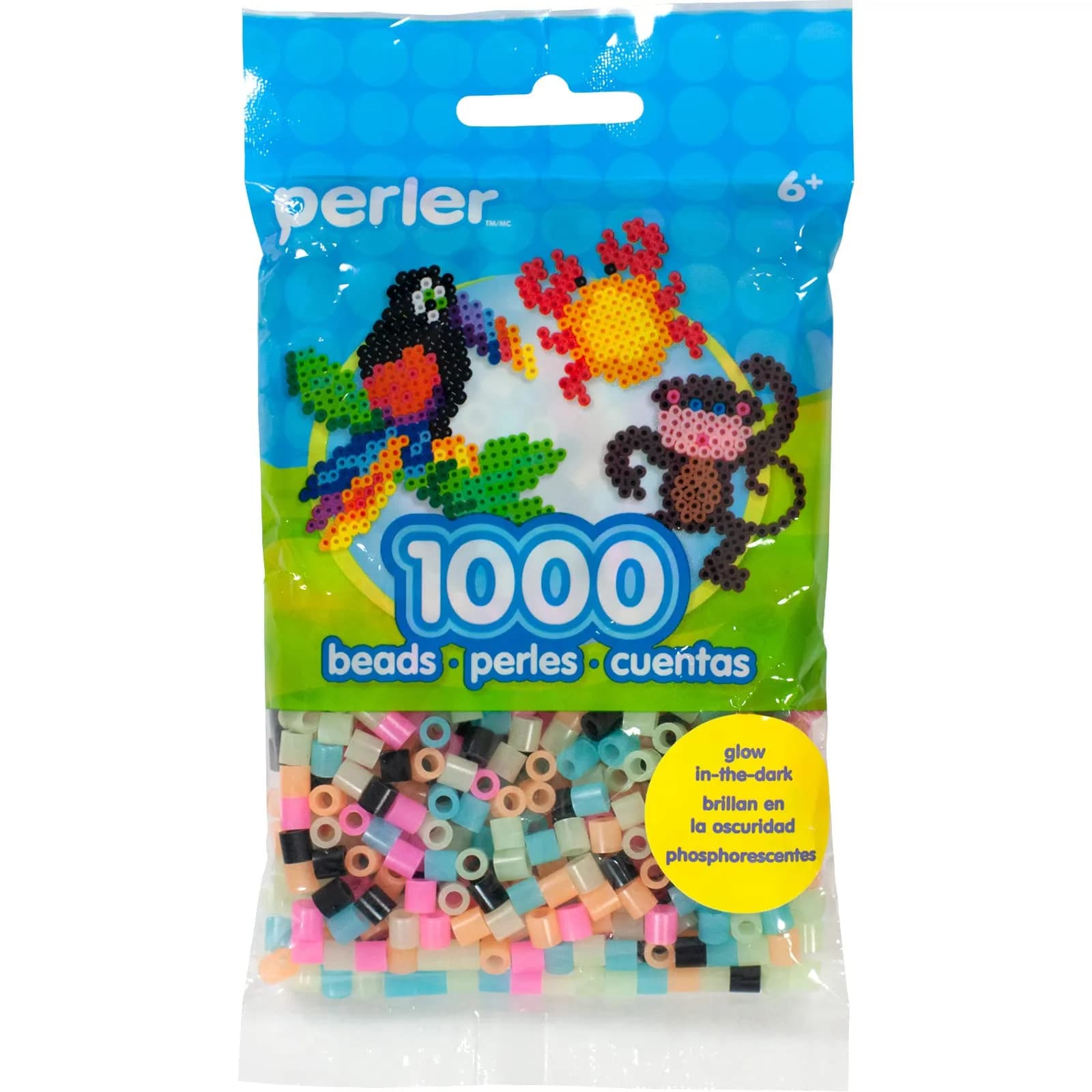 Perler Glow in the Dark Fuse Beads 1000pcs Multicolor | Glow-in-the-Dark Craft Beads for Kids Ages 6+ — Glow in the Dark