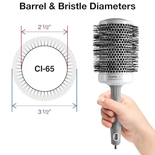 Olivia Garden Ceramic + Ion Round Thermal Hair Brush 3.5" Diameter | Vented Ceramic Barrel for Faster Styling thumbnail 2