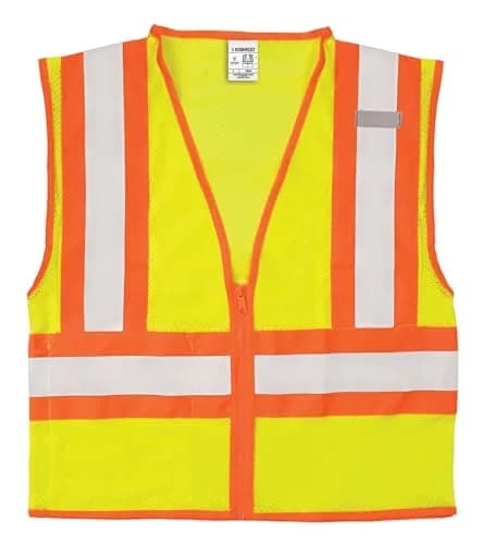Kishigo Men's High Visibility Reflective Contrasting Mesh Vest 1056 | ANSI 107 Type R/Class 2, Lime, 2X thumbnail 2