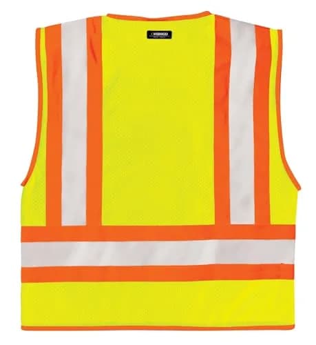 Kishigo Men's High Visibility Reflective Contrasting Mesh Vest 1056 | ANSI 107 Type R/Class 2, Lime, 2X thumbnail 3