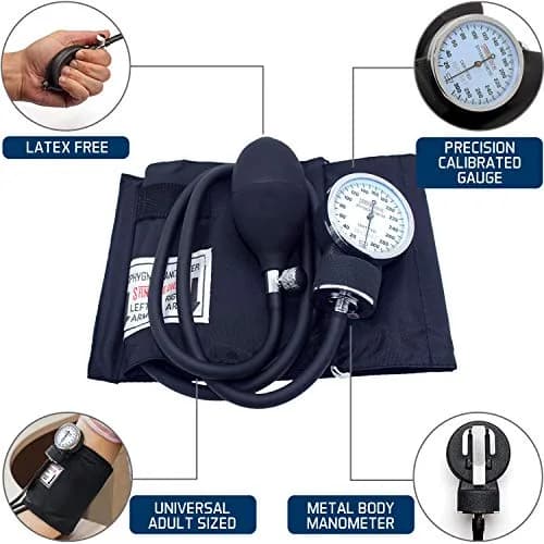 Santamedical Adult Deluxe Aneroid Sphygmomanometer Black | Accurate BP Readings for Confidence thumbnail 4