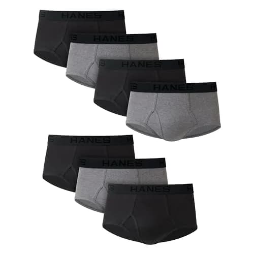 Hanes Mens Tagless Briefs 7-pack | Moisture Wicking, Soft Cotton Blend, Large US thumbnail 1